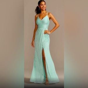 Morgan & Co Light Blue Prom Dress